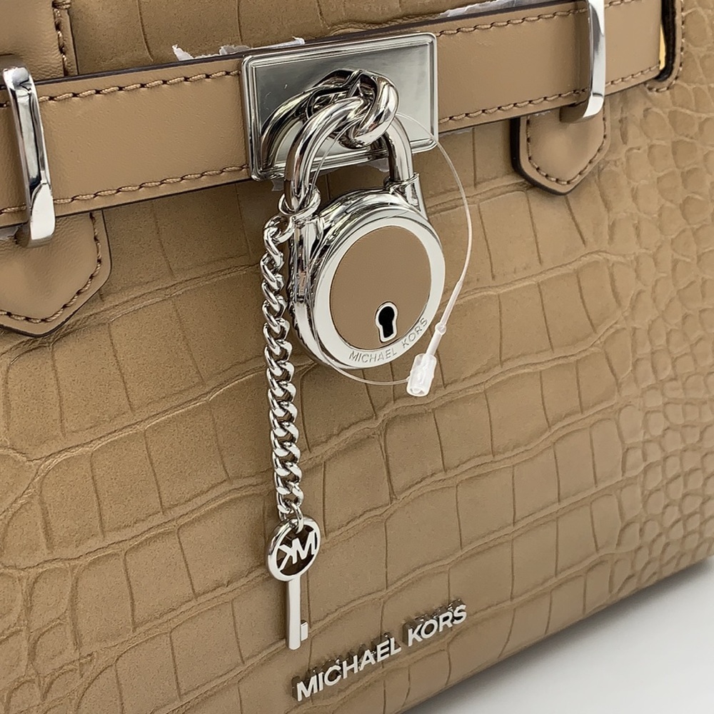 MICHAEL KORS
Hamilton Small Crocodile Embossed Faux
Leather Satchel
Color: Camel - Picture 10 of 16